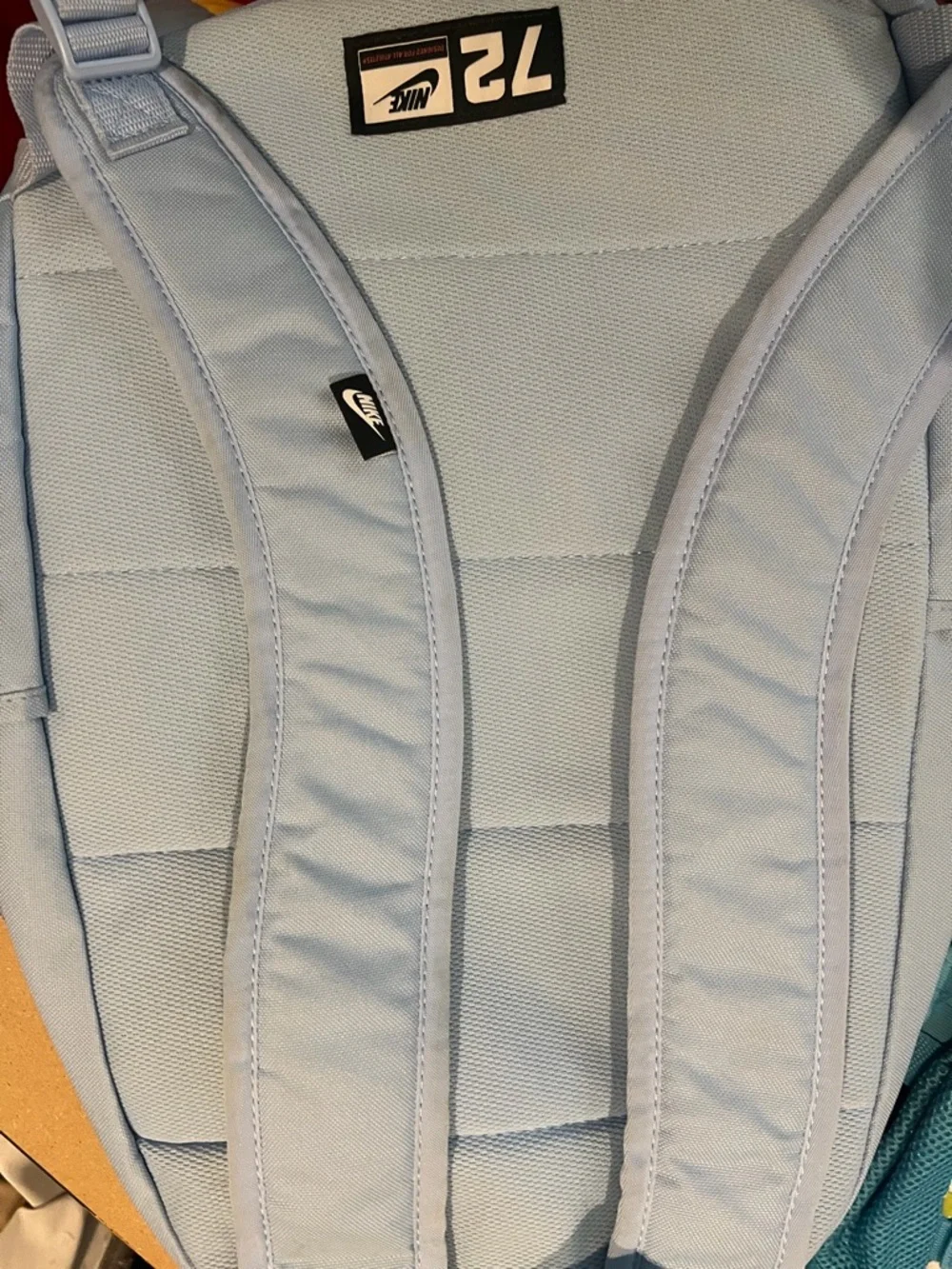 Nike Sky Blue Backpack with Large White Logo